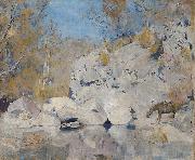 Tom roberts In a corner on the Macintyre oil on canvas